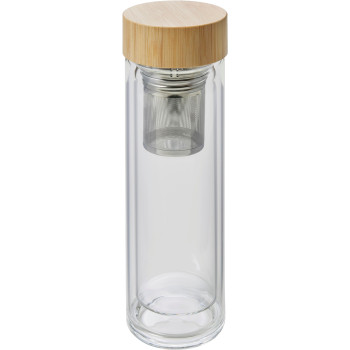 Borraccia Vicente | Vetro | Coperchio bambù | 420 ml