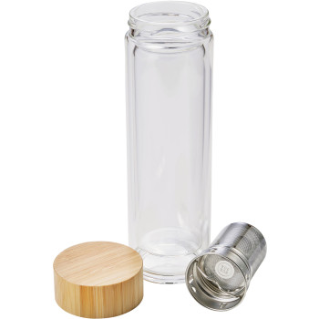 Borraccia Vicente | Vetro | Coperchio bambù | 420 ml