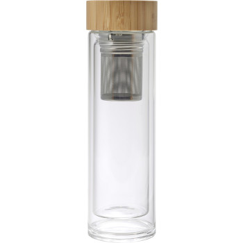 Borraccia Vicente | Vetro | Coperchio bambù | 420 ml