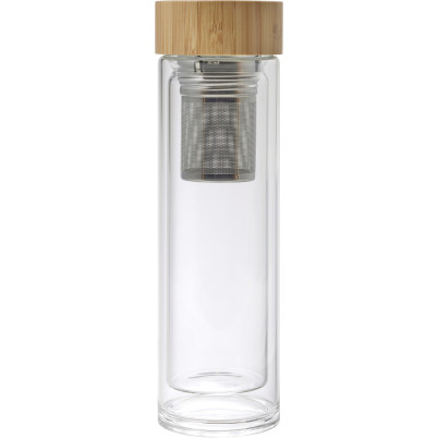 Borraccia Vicente | Vetro | Coperchio bambù | 420 ml