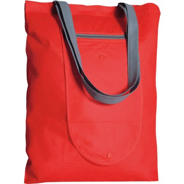 Borsa shopping personalizzabile tasca con zip chiusura bottone manici lunghi