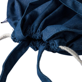 gadget ecologici con logo - Borsa denim riciclato con coulisse Dex