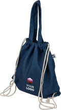Borsa denim riciclato con coulisse Dex