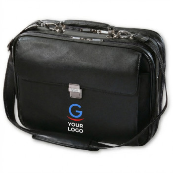 Borsa diplomatica personalizzabile in pelle con scomparti multipli
