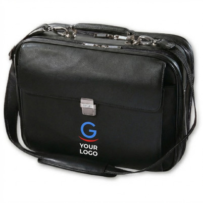 Borsa diplomatica personalizzabile in pelle con scomparti multipli
