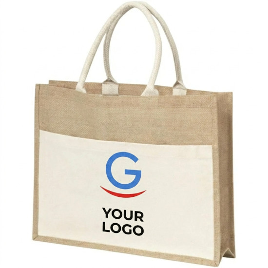 Borsa in juta personalizzabile Impression con rivestimento interno in cotone