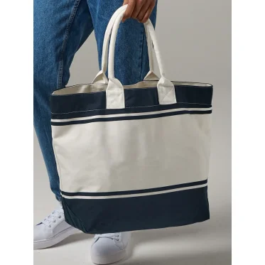 Canvas Deck Bag personalizzabile Quadra manici lunghi 50 cm 36x53x19 cm
