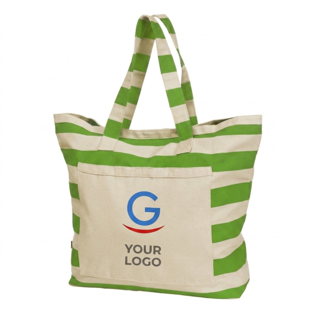 Borsa mare personalizzabile Halfar in cotone con ampia tasca frontale