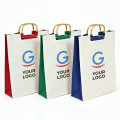Borsa personalizzabile con manici in legno cotone 100% interno plastificato