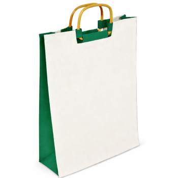 Shopper personalizzate con logo - Borsa personalizzabile con manici in legno cotone 100% interno plastificato
