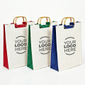 Borsa personalizzabile con manici in legno cotone 100% interno plastificato