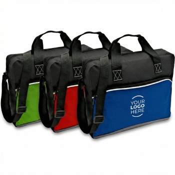 Borsa porta PC personalizzata con logo - Borsa porta PC personalizzabile in polyester 600D con tracolla regolabile