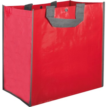 Borsa shopping personalizzabile con soffietto e doppi manici in nylon grigio