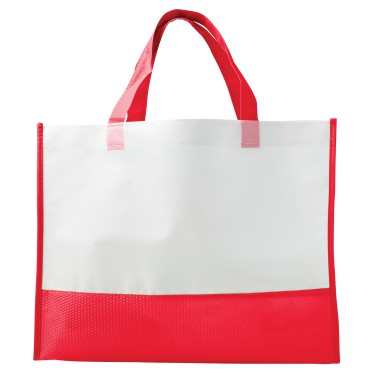 Borsa shopping bag personalizzabile bicolore in tessuto TNT resistente