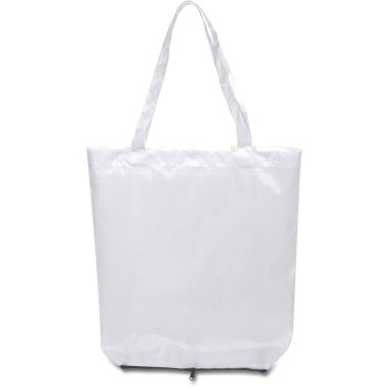 Borsa shopping, con zip nera, ripiegabile personalizzabile