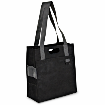 Shopper personalizzate con logo - Borsa spesa personalizzabile in TNT con tasche laterali portabiglietti