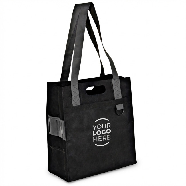 Shopper personalizzate con logo - Borsa spesa personalizzabile in TNT con tasche laterali portabiglietti