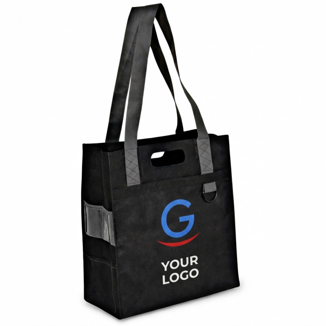 Shopper personalizzate con logo - Borsa spesa personalizzabile in TNT con tasche laterali portabiglietti