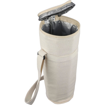 gadget ecologici con logo - Borsa termica per bottiglie in cotone riciclato 270 g/m2 Eugene