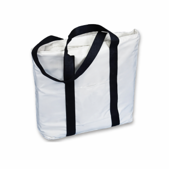 Borsa termica personalizzata con logo - Borsa termica personalizzabile bianca con isolamento resistente e compatta