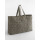 Borsa tote oversize in tela con stampa leopardata e base ovale