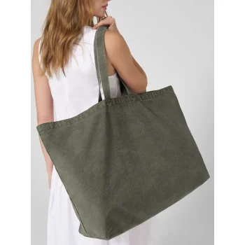 Borsa tote oversize tinta in capo
