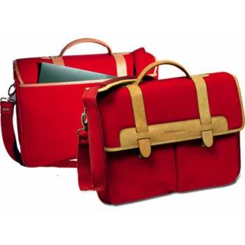 Borse personalizzate con logo - Borsa  "You Young Coveri" in nylon rosso, finiture in pregiato cuoio. Confezione in scatola Coveri.