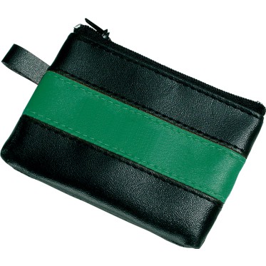 Cappellino 5 pannelli personalizzato - Borsellino p.chiavi in pvc nero con bandina colorata verde