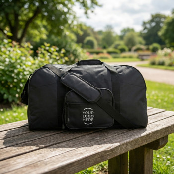 Borsa da palestra personalizzata - Borsone personalizzabile bicolore con tracolla regolabile e tasca frontale