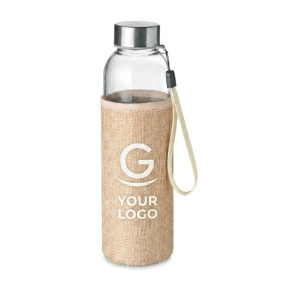 Bottiglia in vetro personalizzabile 500ml con custodia in neoprene