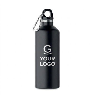 Bottiglia isolante personalizzabile 500 ml in acciaio inox riciclato con moschettone