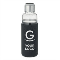 Bottiglia personalizzabile in vetro borosilicato con custodia in acciaio e promemoria luminoso