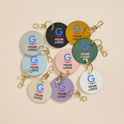 Boutique Circular Key Clip personalizzabile Bag Base simil-pelle PU saffiano