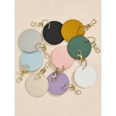 Boutique Circular Key Clip personalizzabile Bag Base simil-pelle PU saffiano