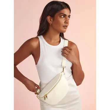 Marsupio personalizzabile Bag Base in PU riciclato con cerniera oro lucido