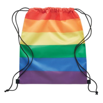 Zaini con lacci personalizzati con logo - BOW - Sacca in RPET arcobaleno