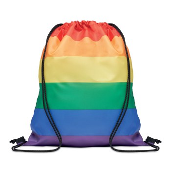 Zaini con lacci personalizzati con logo - BOW - Sacca in RPET arcobaleno