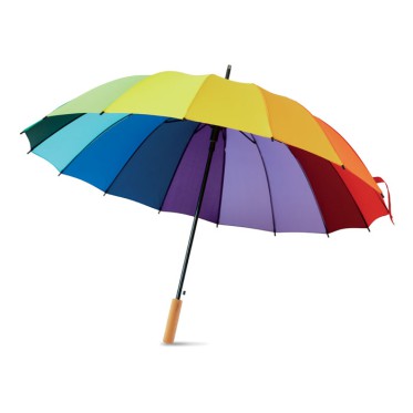 Ombrelli da passeggio personalizzati con logo - BOWBRELLA - Ombrello arcobaleno 27 pollici