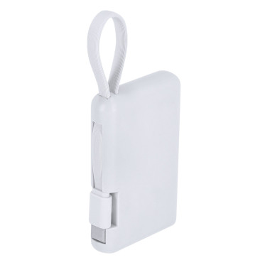 Powerbank compatta 2000 mAh in ABS con porte Tipo C