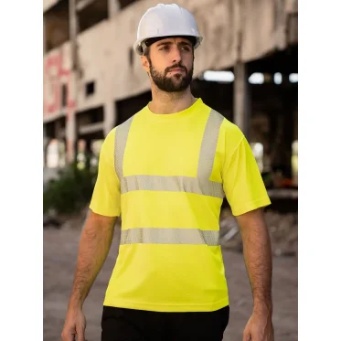 T-shirt personalizzabile Korntex alta visibilità arancione riflettente