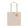 Borsa in cotone riciclato con manici lunghi e chiusura in legno