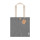 Borsa in cotone riciclato con manici lunghi e chiusura in legno