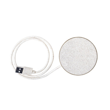 Caricatore wireless personalizzabile con superficie in fibra di grano e cartone riciclato