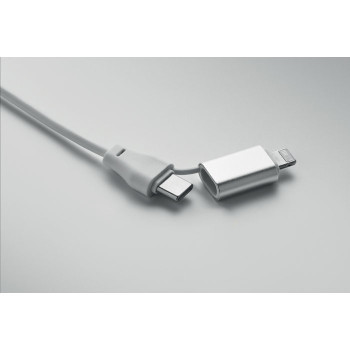 Cavi ricarica smartphone personalizzati con logo - BULE - Portachiavi con cavo 4 in 1 60W