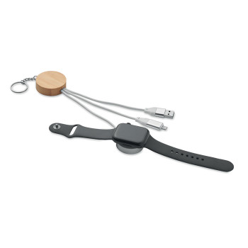 Cavi ricarica smartphone personalizzati con logo - BULE - Portachiavi con cavo 4 in 1 60W