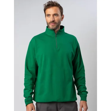 Felpa mezza zip personalizzabile Colore Italiano cotone morbido