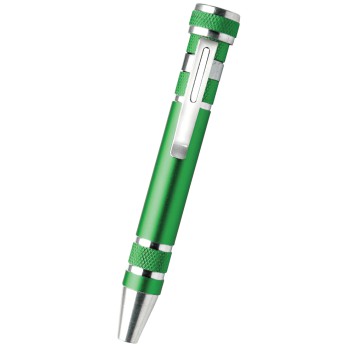 cacciaviti personalizzati con logo aziendale - Cacciavite tascabile con 4 punte piatte e 4 punte a stella intercambiabili.