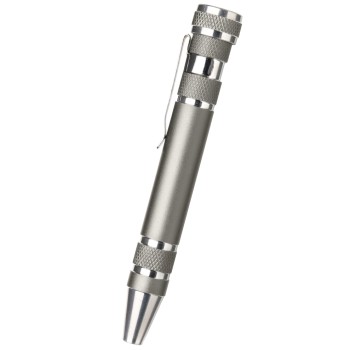 cacciaviti personalizzati con logo aziendale - Cacciavite tascabile con 4 punte piatte e 4 punte a stella intercambiabili.