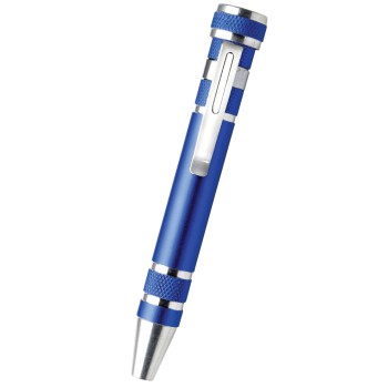 cacciaviti personalizzati con logo aziendale - Cacciavite tascabile con 4 punte piatte e 4 punte a stella intercambiabili.