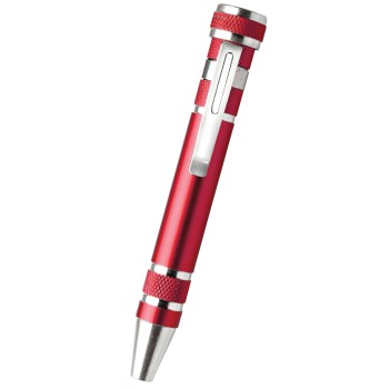 cacciaviti personalizzati con logo aziendale - Cacciavite tascabile con 4 punte piatte e 4 punte a stella intercambiabili.